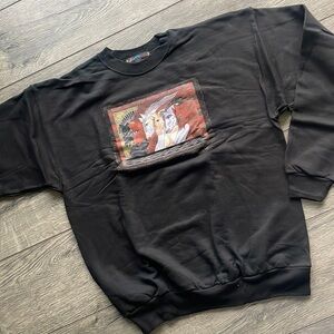 NWT laurel Burch top sweatshirt, black Morrocan Mares, size extra large